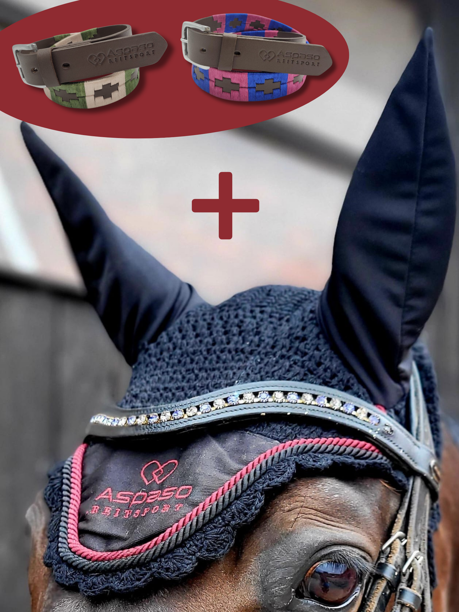 Sparset 1x Fliegenmütze bordeaux & 1x Pologürtel pink oder grün