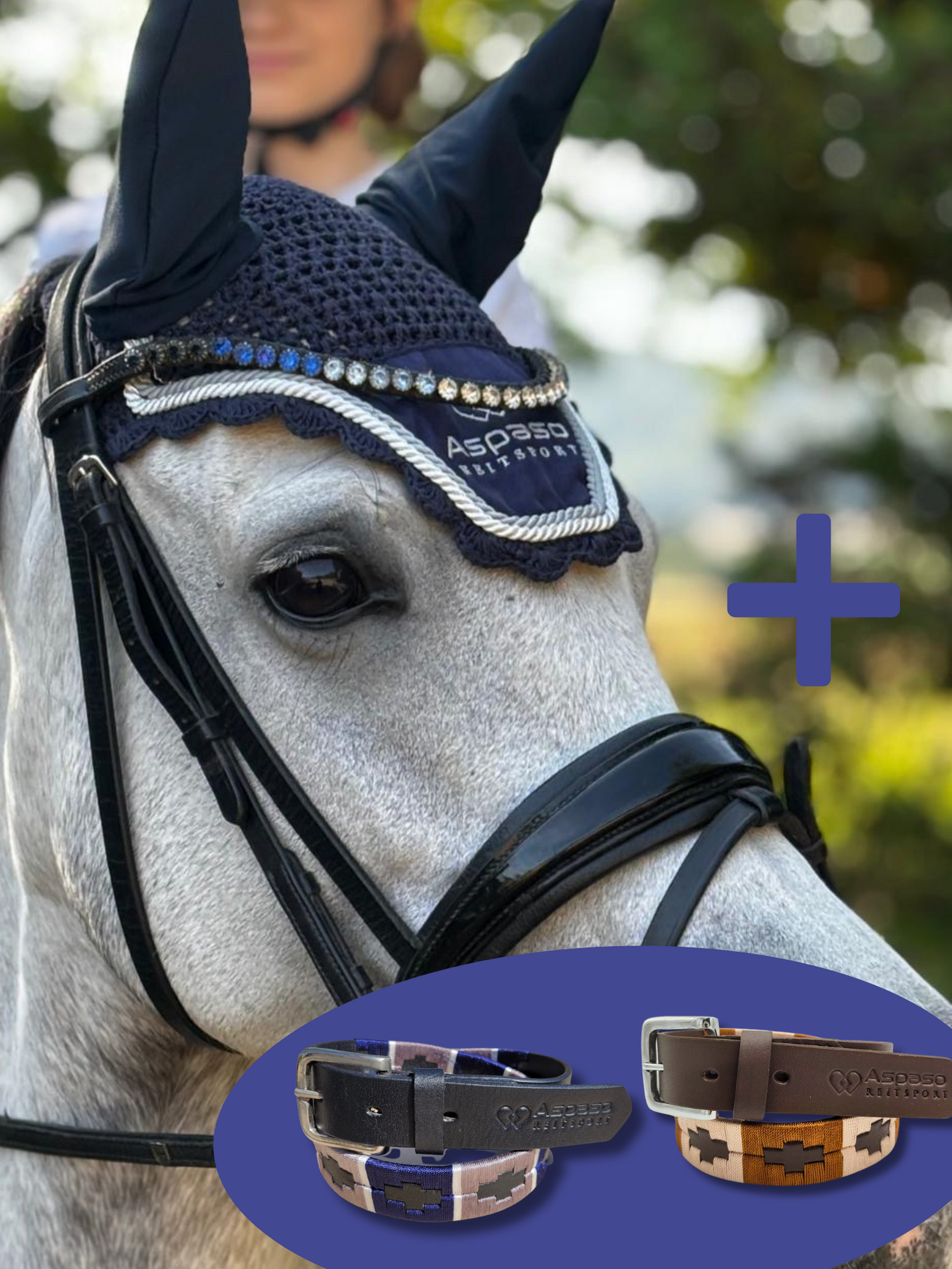 Sparset 1x dunkelblaue Fliegenmütze & 1 Pologürtel blau oder beige