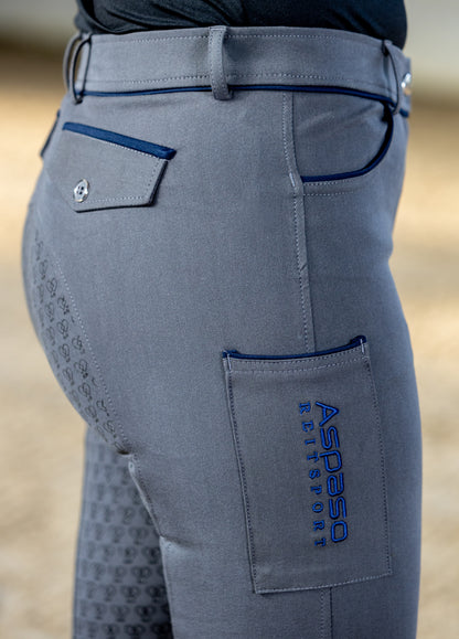 Reithose "Casual" grau/blau