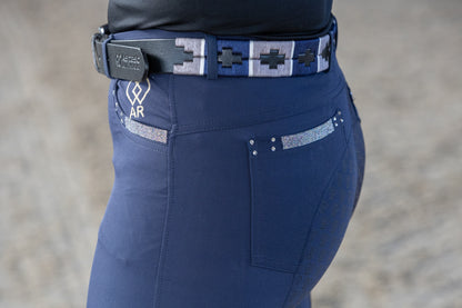 Reithose "Glitter" blau